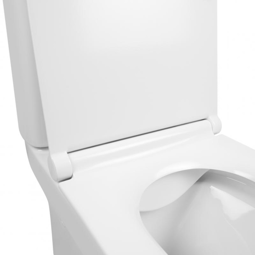 Унітаз-компакт Qtap Aquarius безободковий з сидінням Soft-close QT2122C665PW