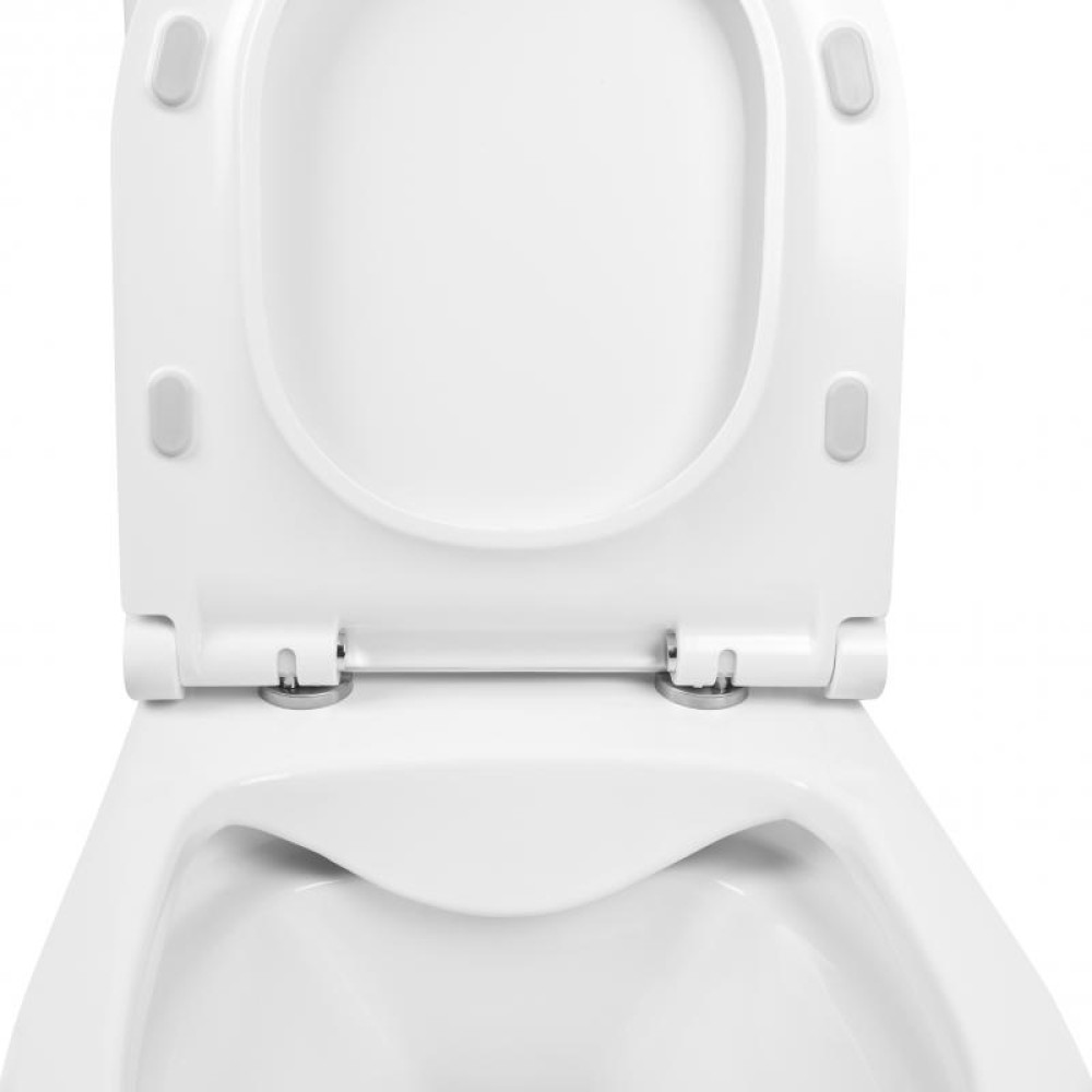 Унітаз-компакт Qtap Aquarius безободковий з сидінням Soft-close QT2122C665PW