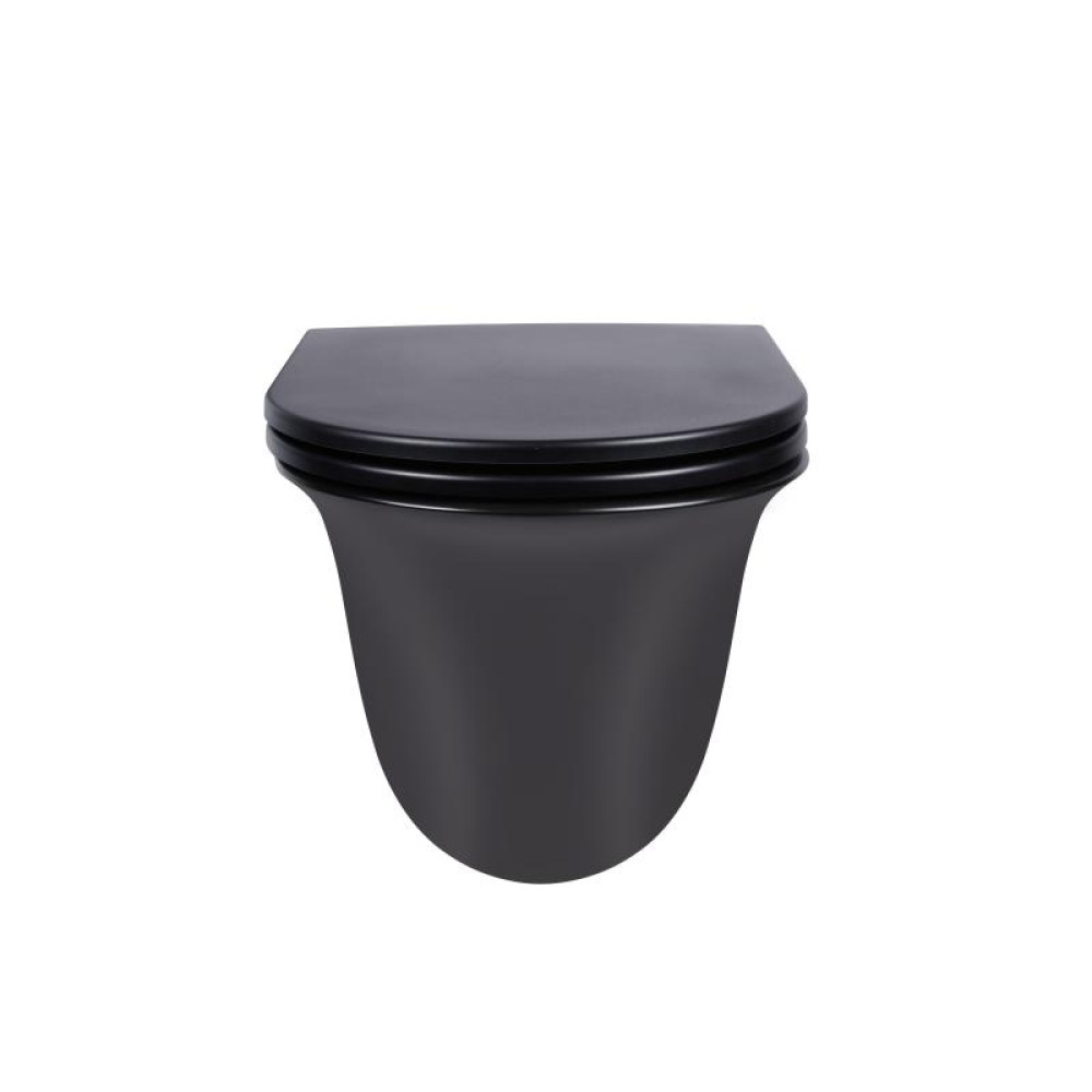 Унітаз підвісний Qtap Virgo безободковий з сидінням Soft-close QT1833051ERMB