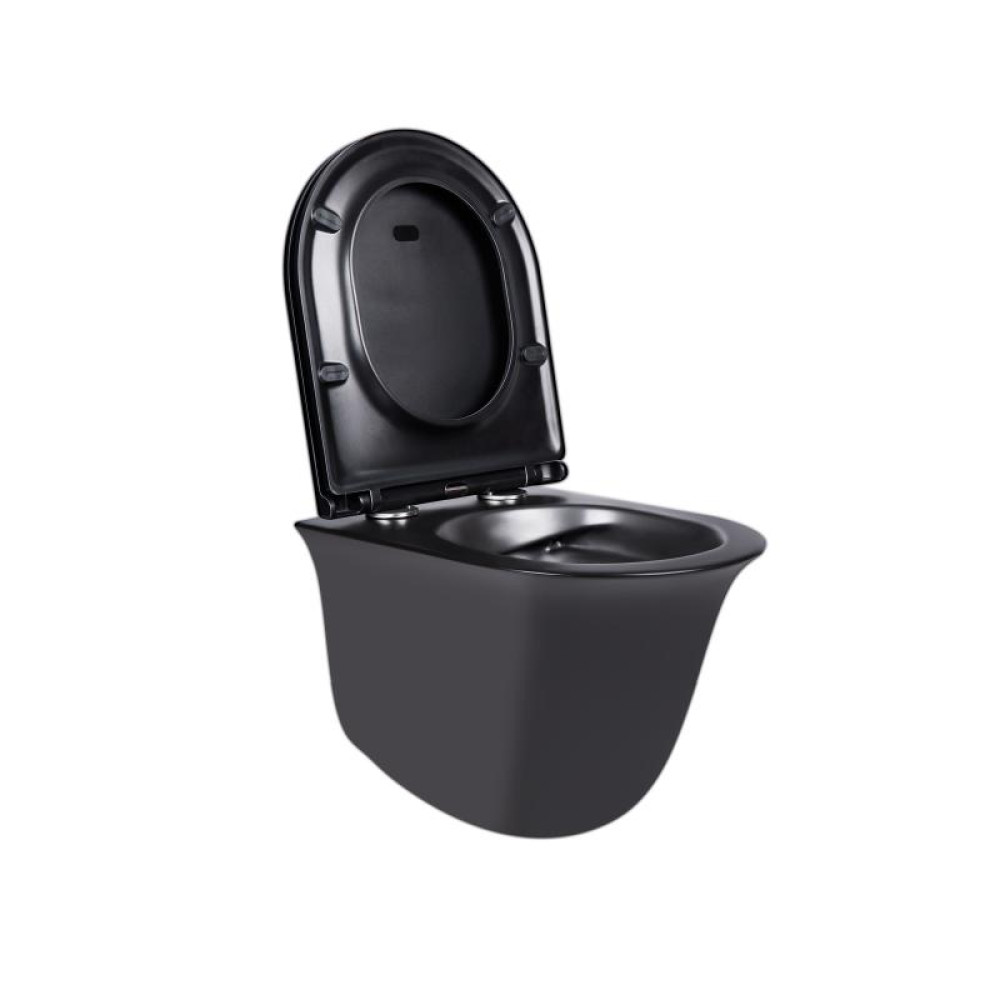 Унітаз підвісний Qtap Virgo безободковий з сидінням Soft-close QT1833051ERMB