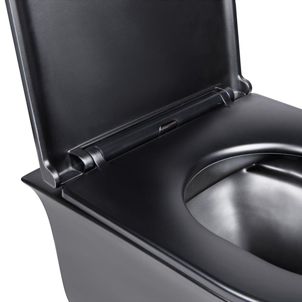 Унітаз підвісний Qtap Virgo безободковий з сидінням Soft-close QT1833051ERMB