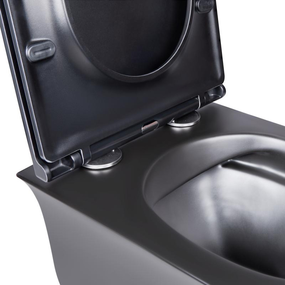 Унітаз підвісний Qtap Virgo безободковий з сидінням Soft-close QT1833051ERMB