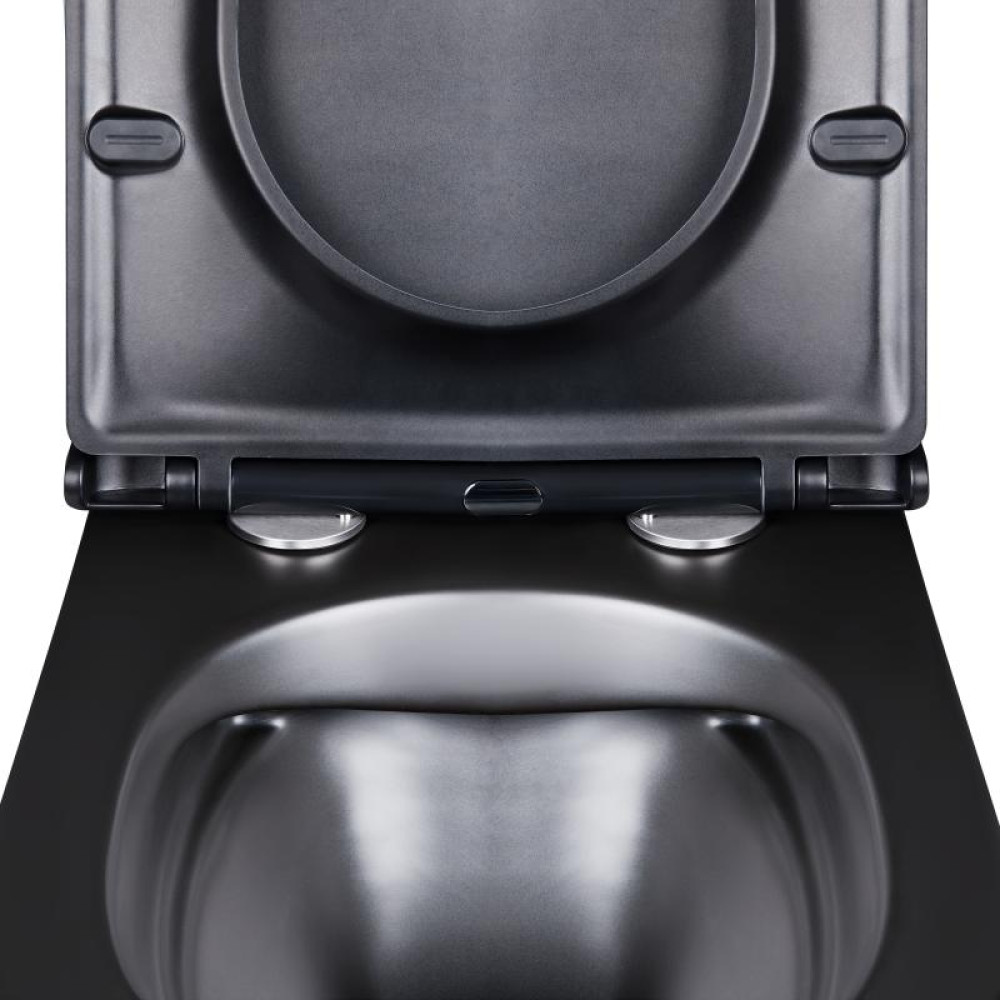 Унітаз підвісний Qtap Virgo безободковий з сидінням Soft-close QT1833051ERMB