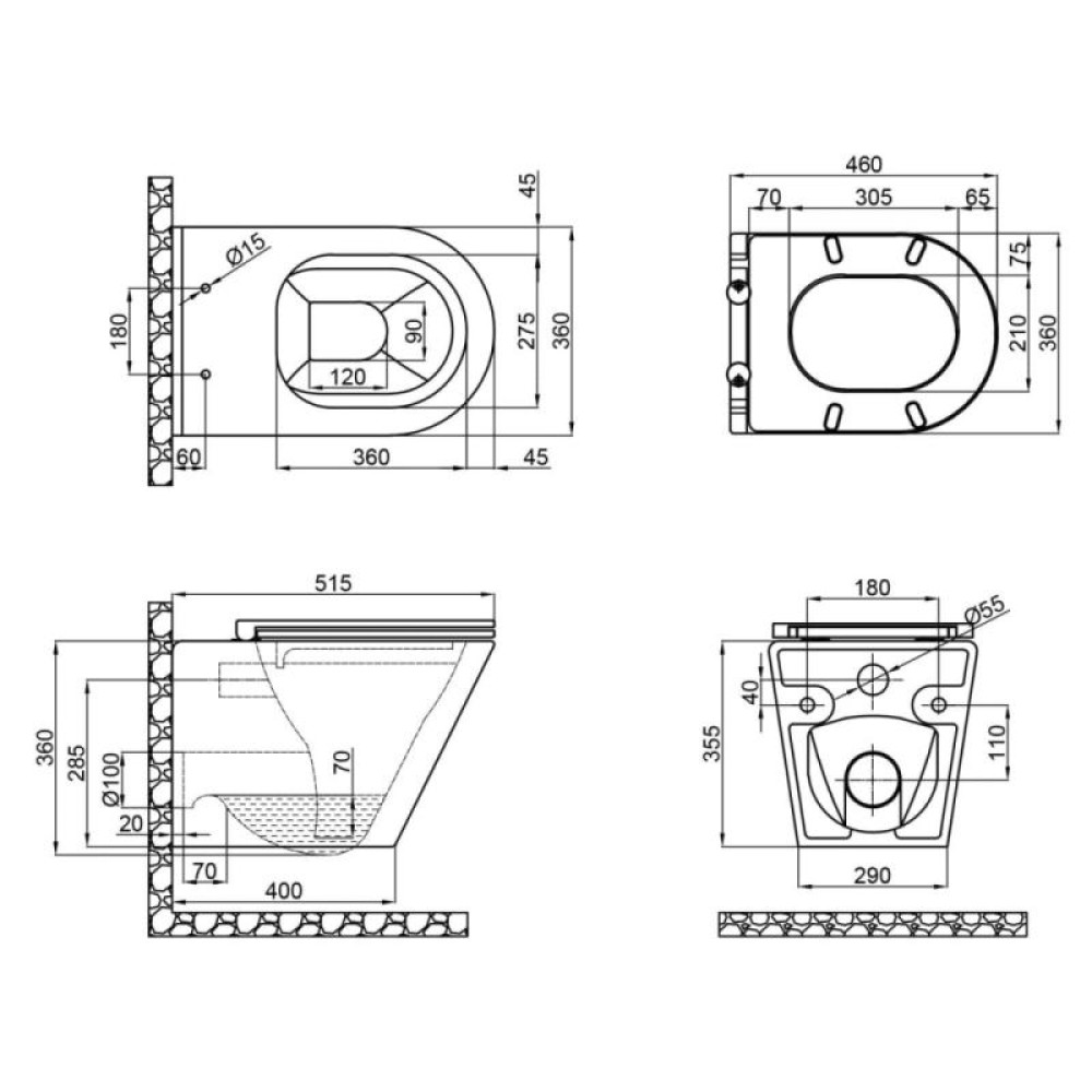 Унітаз підвісний Qtap Scorpio Ultra Quiet сидіння Slim Duroplast/ Soft-close/ Quick relase QT1433053EUQW