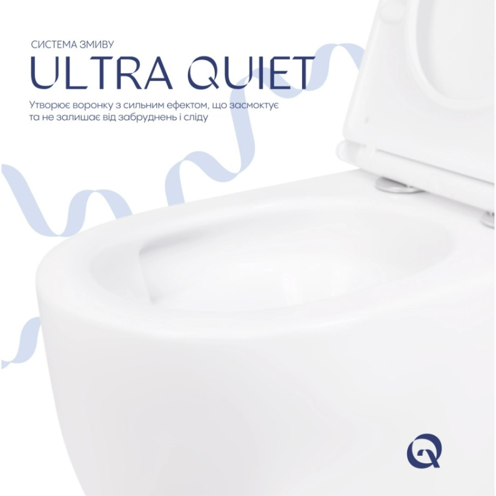 Унитаз подвесной Qtap Taurus Ultra Quiet, с сиденьем Slim Duroplast/Soft-close/Quick Release QT2433084EUQW