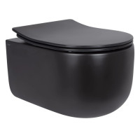 Унітаз підвісний Qtap Taurus Ultra Quiet, з сидінням Slim Duroplast/ Soft-close/ Quick Release QT2433084EUQMB