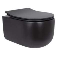 Унитаз подвесной Qtap Taurus Ultra Quiet, с сиденьем Slim Duroplast/Soft-close/Quick Release QT2433084EUQMB