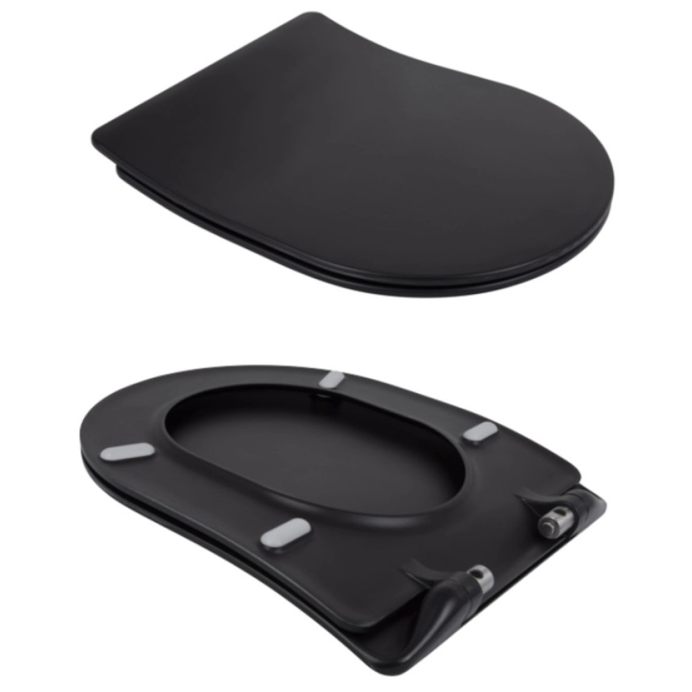 Унитаз подвесной Qtap Taurus Ultra Quiet, с сиденьем Slim Duroplast/Soft-close/Quick Release QT2433084EUQMB