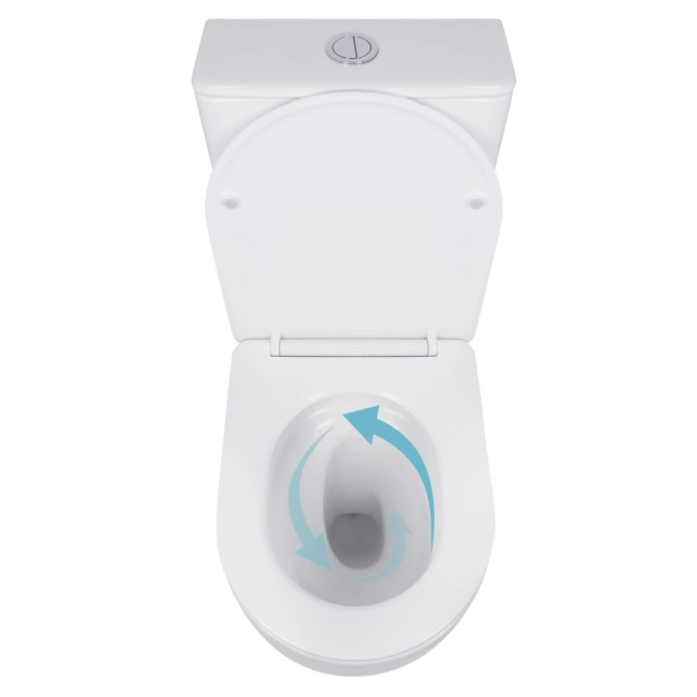 Напольный унитаз Qtap Robin Ultra Quiet с сиденьем Slim Duroplast/ Soft-close/ Quick Release QT13226089AW