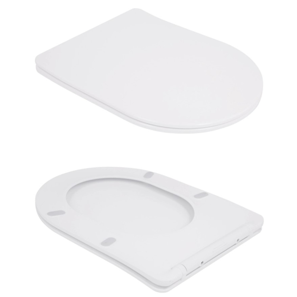 Напольный унитаз Qtap Robin Ultra Quiet с сиденьем Slim Duroplast/ Soft-close/ Quick Release QT13226089AW