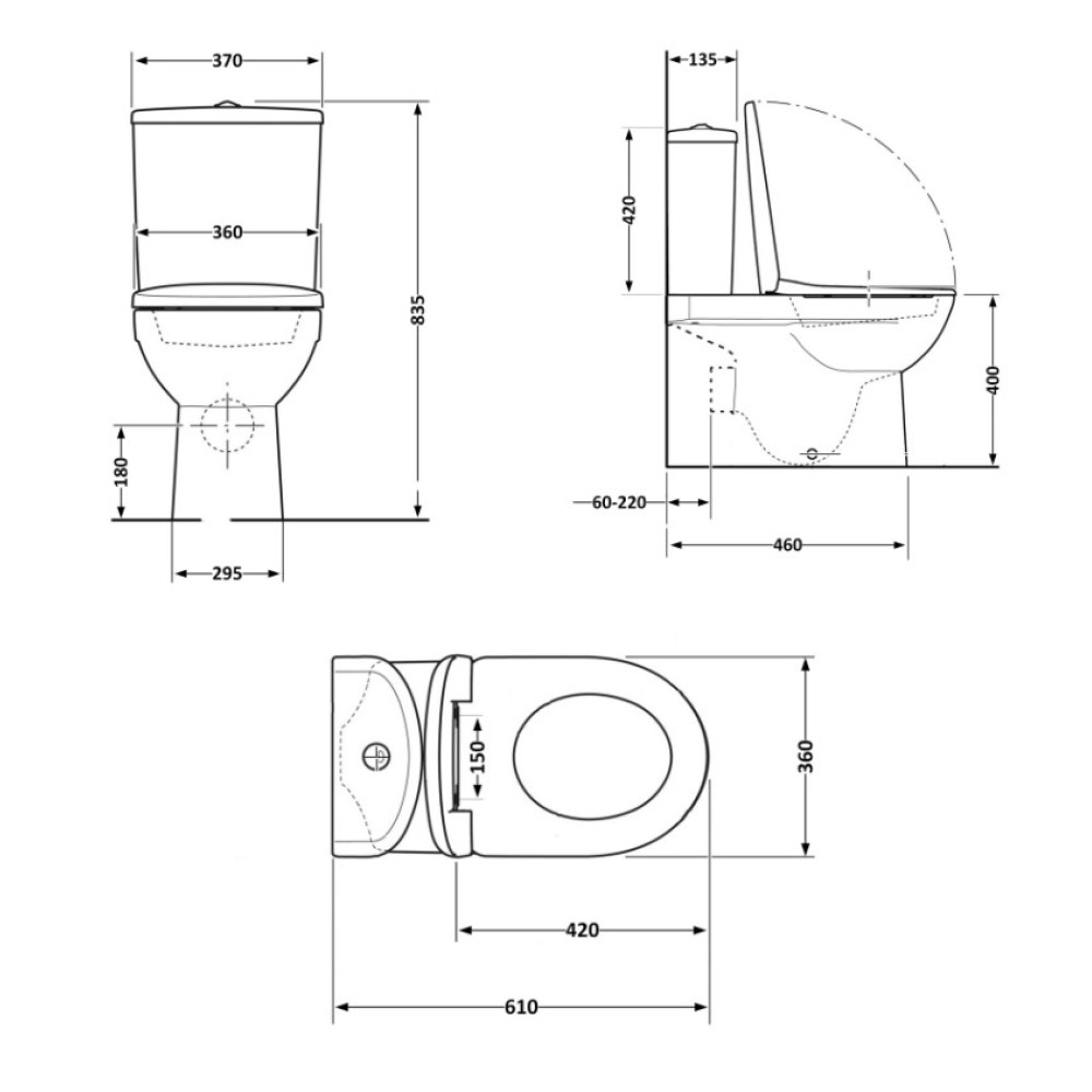 Напольный унитаз Qtap Robin Ultra Quiet с сиденьем Slim Duroplast/ Soft-close/ Quick Release QT13226089AW
