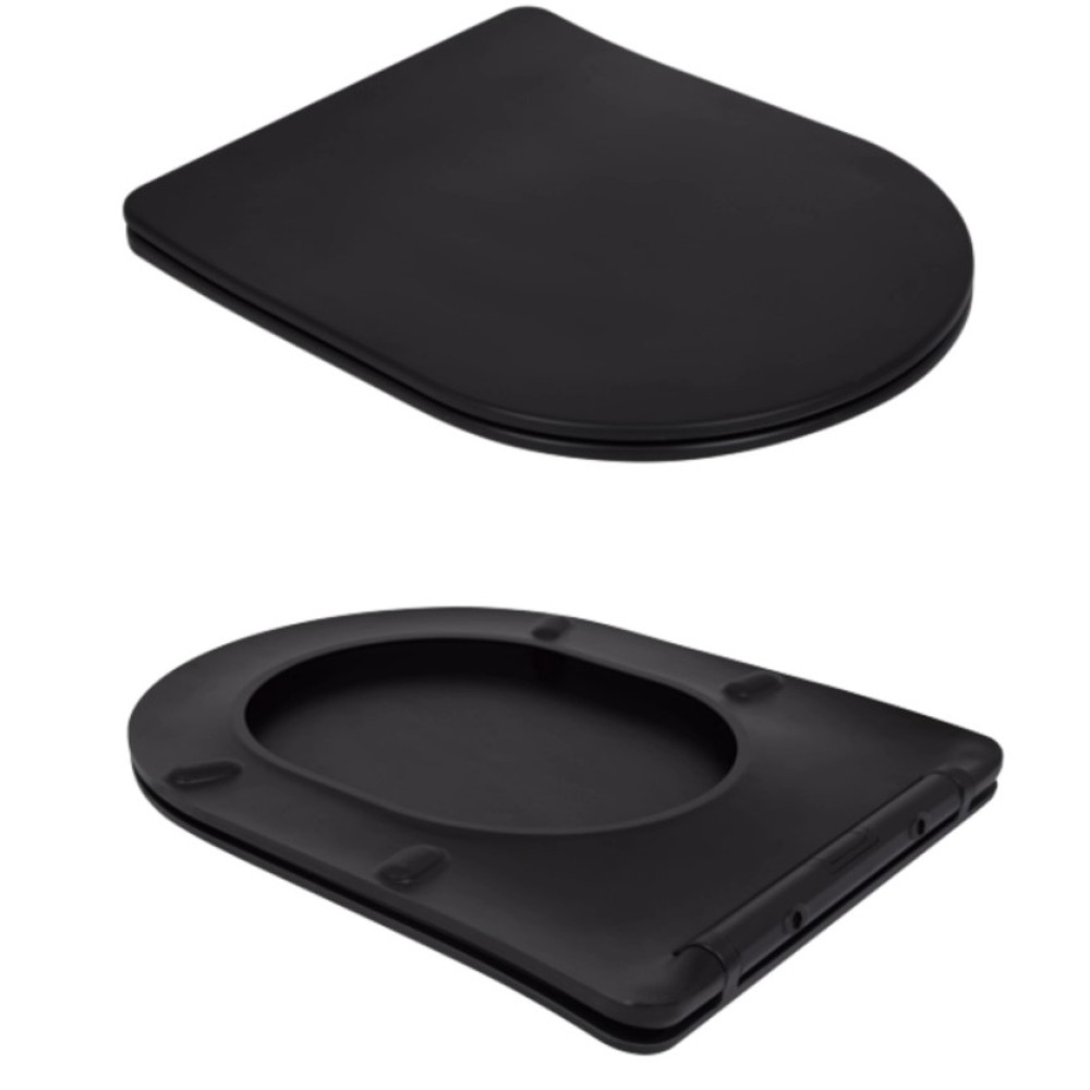 Унитаз напольный Qtap Scorpio Ultra Quiet с сиденьем Slim Duroplast/ Soft-close/ Quick Release QT14226088AMB