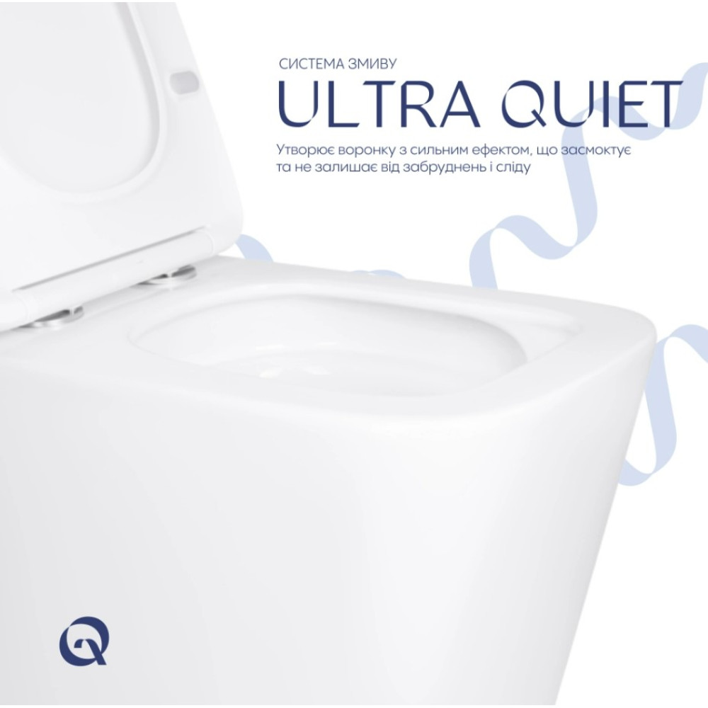 Унитаз подвесной Qtap Tern Ultra Quiet, с сиденьем Slim Duroplast/Soft-close/Quick Release QT17332303AW