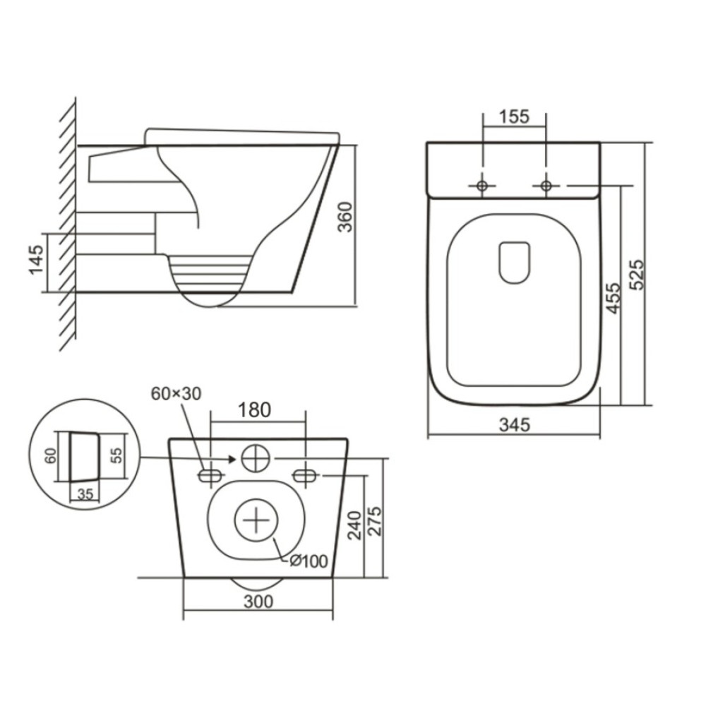 Унитаз подвесной Qtap Tern Ultra Quiet, с сиденьем Slim Duroplast/Soft-close/Quick Release QT17332303AW