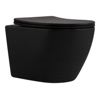 Унитаз подвесной Qtap Robin New Ultra Quiet, с сиденьем Slim Duroplast/Soft-close/Quick Release QT13332381АSMB