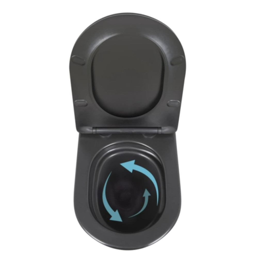Унитаз подвесной Qtap Robin New Ultra Quiet, с сиденьем Slim Duroplast/Soft-close/Quick Release QT13332381АSMB
