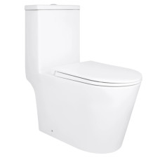 Напольный унитаз-моноблок Qtap Kolibri Ultra Quiet с сиденьем Slim Duroplast/ Soft-close/ Quick Release QT10226380W