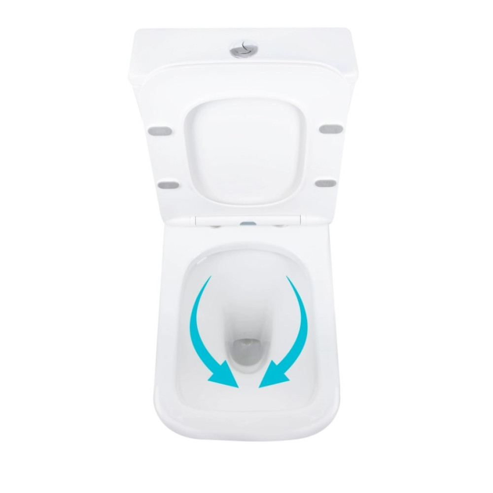 Унитаз напольный Qtap Aries Rimless с сиденьем Slim Duroplast/ Soft-close/ Quick Release QT03228302W
