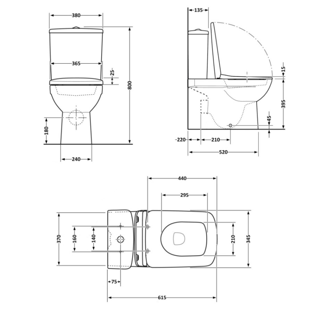 Унитаз напольный Qtap Aries Rimless с сиденьем Slim Duroplast/ Soft-close/ Quick Release QT03228302W