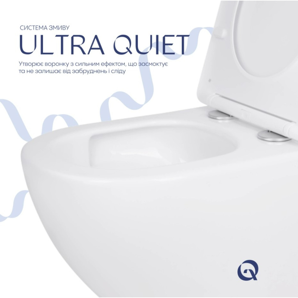 Унитаз подвесной Qtap Jay Ultra Quiet White, с сиденьем Slim Duroplast/Soft-close/Release QT07335175W