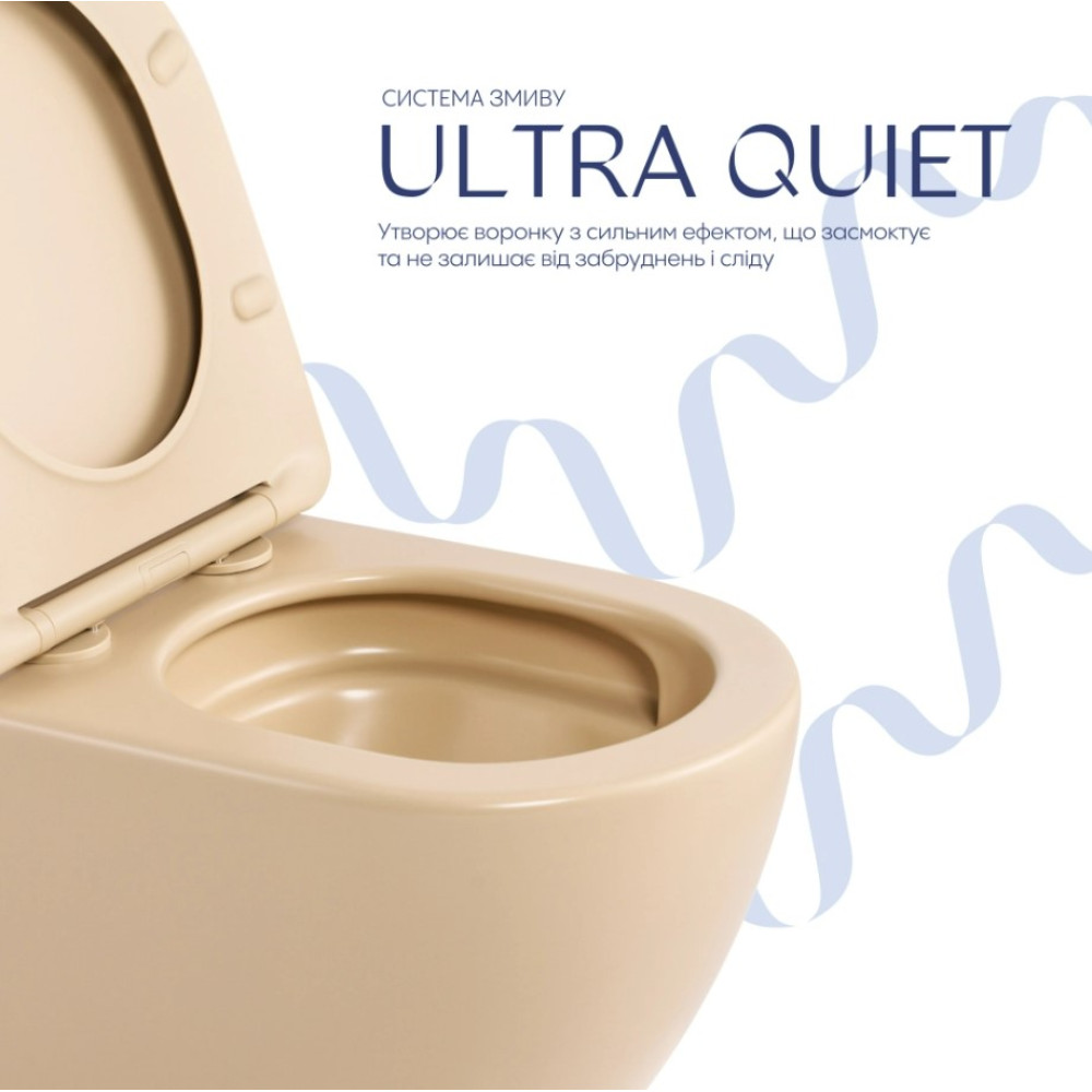 Унитаз подвесной Qtap Robin Ultra Quiet, с сиденьем Slim Duroplast/Soft-close/Quick relase QT13332381АSSB