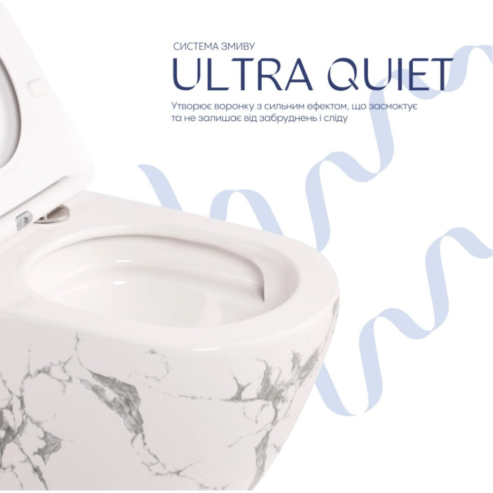 Унитаз подвесной Qtap Robin Ultra Quiet, с сиденьем Slim Duroplast/Soft-close/Quick relase QT13332381АSMR