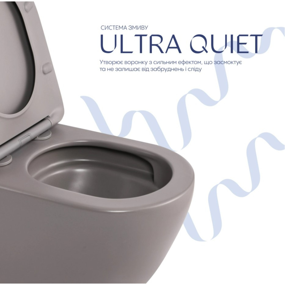Унитаз подвесной Qtap Robin Ultra Quiet, с сиденьем Slim Duroplast/Soft-close/Quick relase QT13332381АSSG