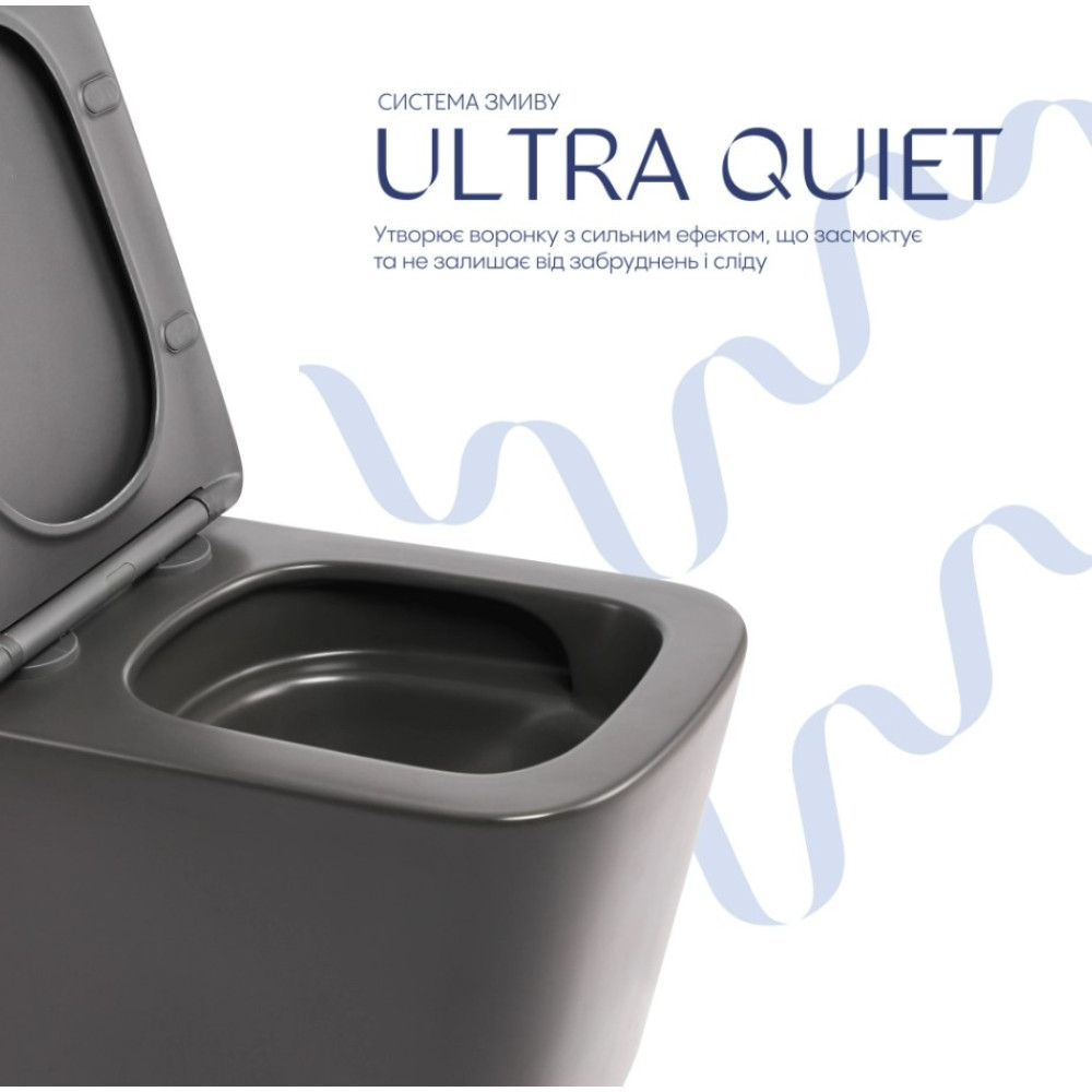 Унитаз подвесной Qtap Tern Ultra Quiet, с сиденьем Slim Duroplast/Soft-close/Quick relase QT17332303ASAN