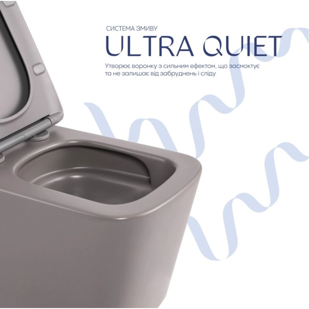 Унітаз підвісний Qtap Tern Ultra Quiet, з сидінням Slim Duroplast/ Soft-close/ Quick relase QT17332303ASSG
