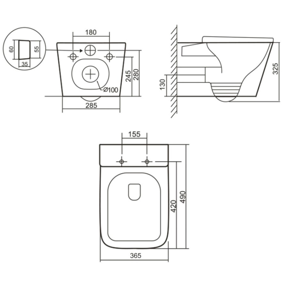 Унітаз підвісний Qtap Tern Ultra Quiet, з сидінням Slim Duroplast/ Soft-close/ Quick relase QT17332303ASSG
