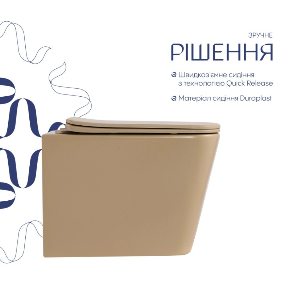 Унитаз подвесной Qtap Robin Ultra Quiet, с сиденьем Slim Duroplast/Soft-close/Quick relase QT17332303ASSB
