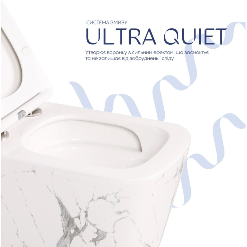 Унітаз підвісний Qtap Tern Ultra Quiet, з сидінням Slim Duroplast/ Soft-close/ Quick relase QT17332303ASMR