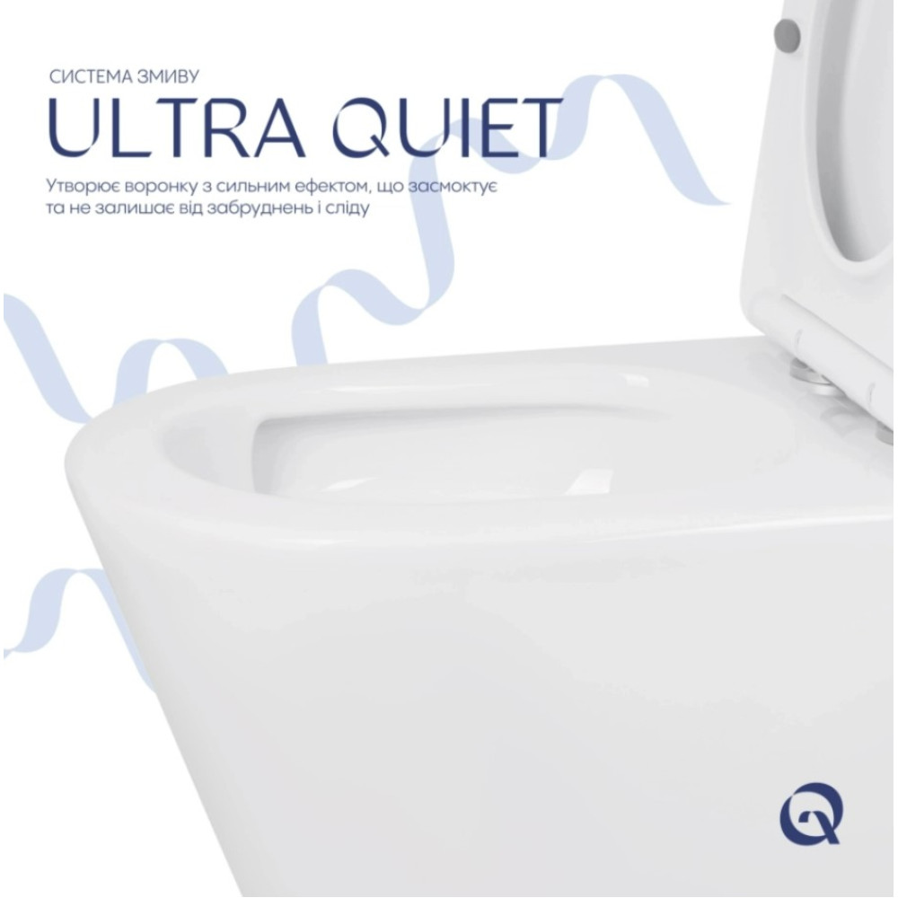 Унитаз напольный Qtap Swan Eco Ultra Quiet с сиденьями Slim Duroplast/ Soft-close/ Quick Release QTSWA27W48748