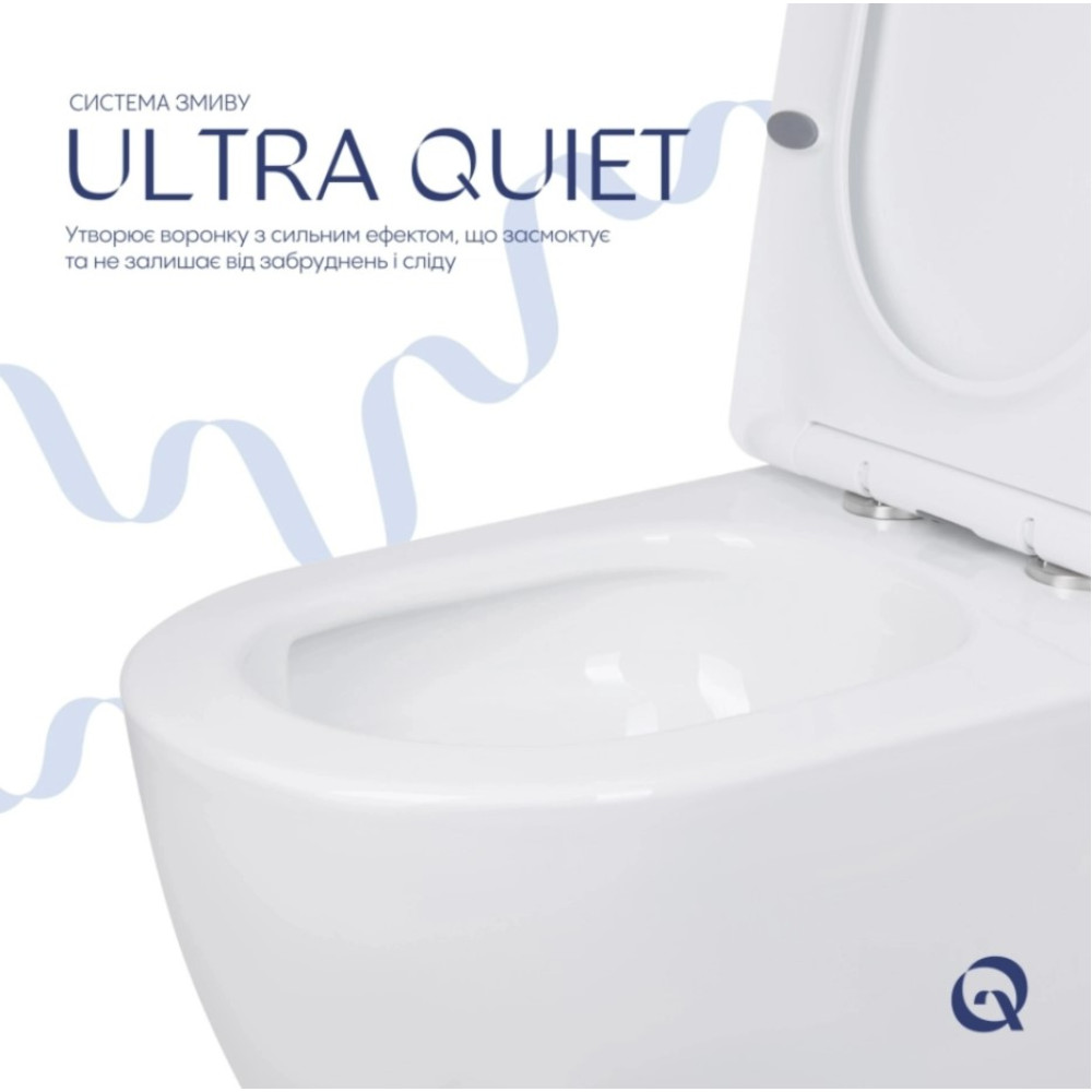 Напольный унитаз Qtap Jay Eco Ultra Quiet с сиденьем Slim Duroplast/ Soft-close/ Quick Release QTJAY27W48749
