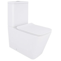 Напольный унитаз Qtap Crow Eco Rimless с сиденьем Slim Duroplast/ Soft-close/ Quick Release QTCRO27W48750