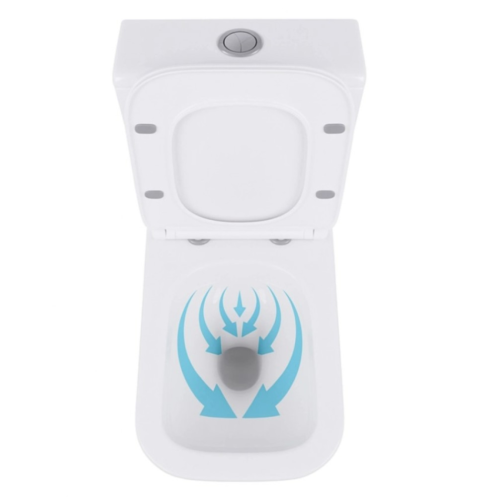 Напольный унитаз Qtap Crow Eco Rimless с сиденьем Slim Duroplast/ Soft-close/ Quick Release QTCRO27W48750