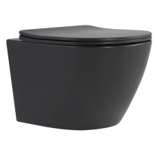 Унитаз подвесной Qtap Robin Ultra Quiet, Anthracite, с сиденьем Slim Duroplast / Soft-close / Quick Release QTROB26AN48995