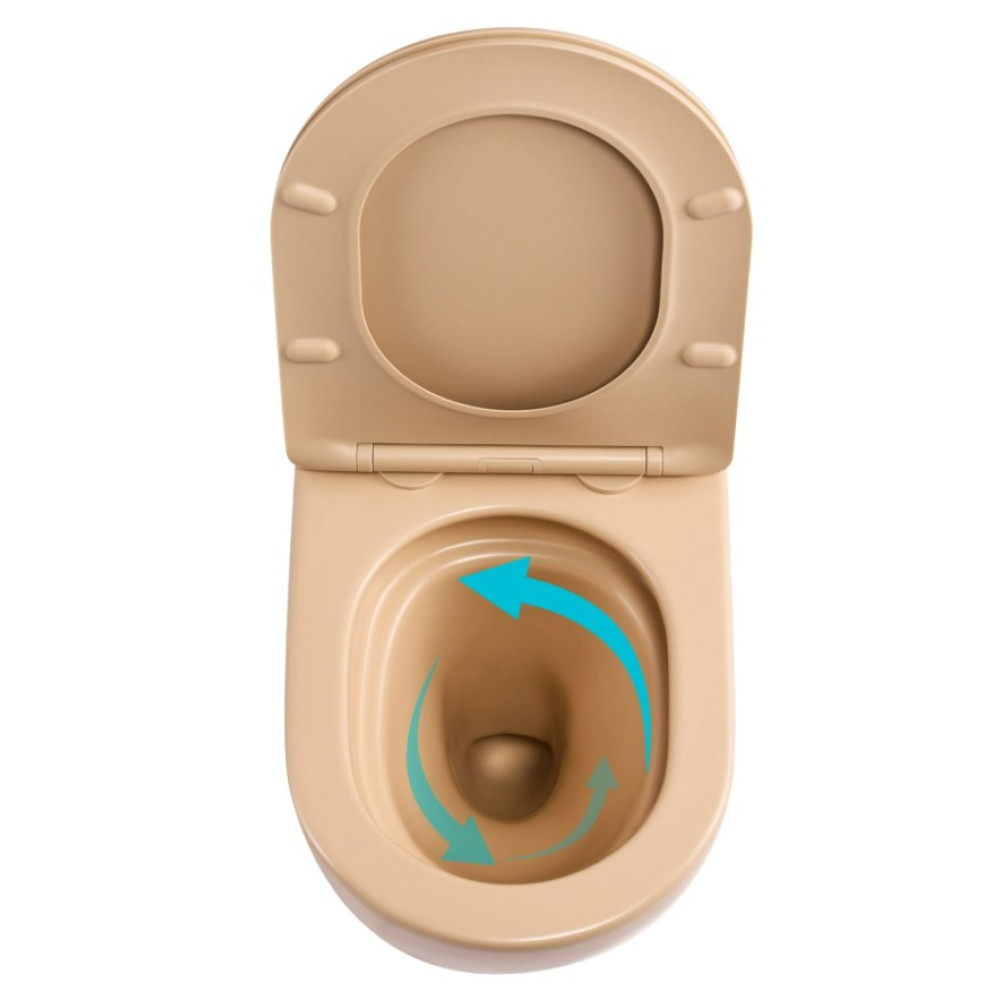Унитаз подвесной Qtap Robin Ultra Quiet, Beige, с сиденьем Slim Duroplast / Soft-close / Quick Release QTROB26SB48997