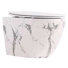 Унітаз підвісний Qtap Robin Ultra Quiet, Marble, з сидінням Slim Duroplast / Soft-close / Quick Release QTROB26MR48998