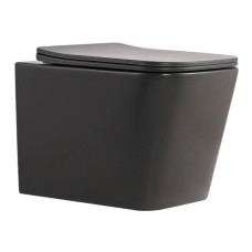 Унитаз подвесной Qtap Tern Ultra Quiet, Anthracite, с сиденьем Slim Duroplast / Soft-close / Quick Release QTTER26AN48999