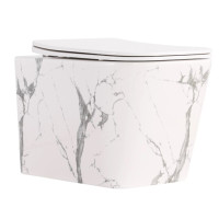 Унітаз підвісний Qtap Tern Ultra Quiet, Marble, з сидінням Slim Duroplast / Soft-close / Quick Release QTTER26MR49002