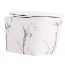 Унитаз подвесной Qtap Tern Ultra Quiet, Marble, с сиденьем Slim Duroplast / Soft-close / Quick Release QTTER26MR49002