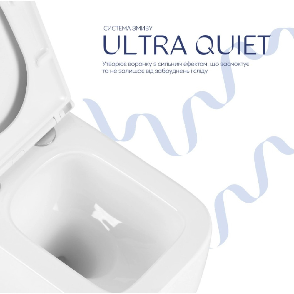Унитаз подвесной Qtap Gemini Ultra Quiet, с сиденьем Slim Duroplast / Soft-close / Quick Release QTTAU26W49119