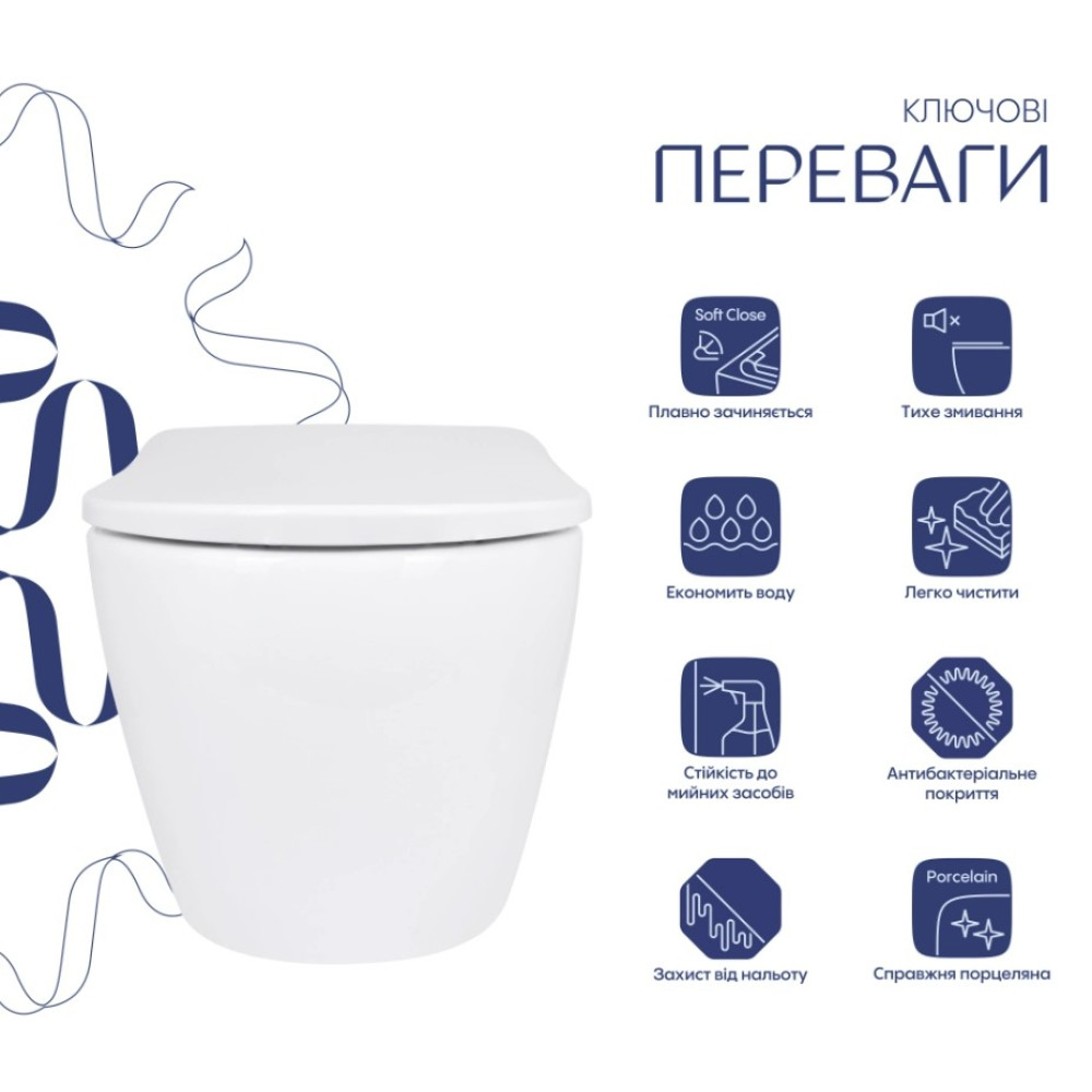 Унитаз подвесной Qtap Robin ML Ultra Quiet с сиденьем Slim Duroplast/ Soft-close/ MagLock QTROBML26W49621