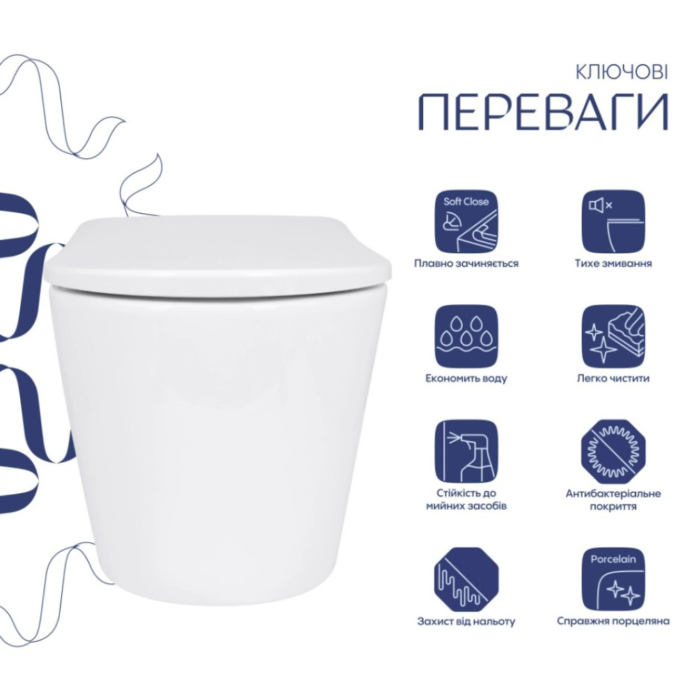 Унитаз подвесной Qtap Scorpio ML Ultra Quiet с сиденьем Slim Duroplast/ Soft-close/ MagLock QTSCOML26W49622