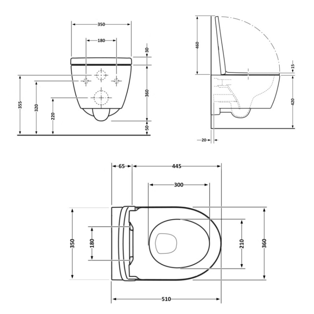 Унитаз подвесной Qtap Scorpio ML Ultra Quiet с сиденьем Slim Duroplast/ Soft-close/ MagLock QTSCOML26W49624