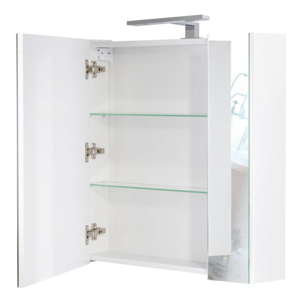 Дзеркальна шафа підвісна Qtap Albatross 700х725х460 White з LED-підсвіткою QT0177ZP700LW