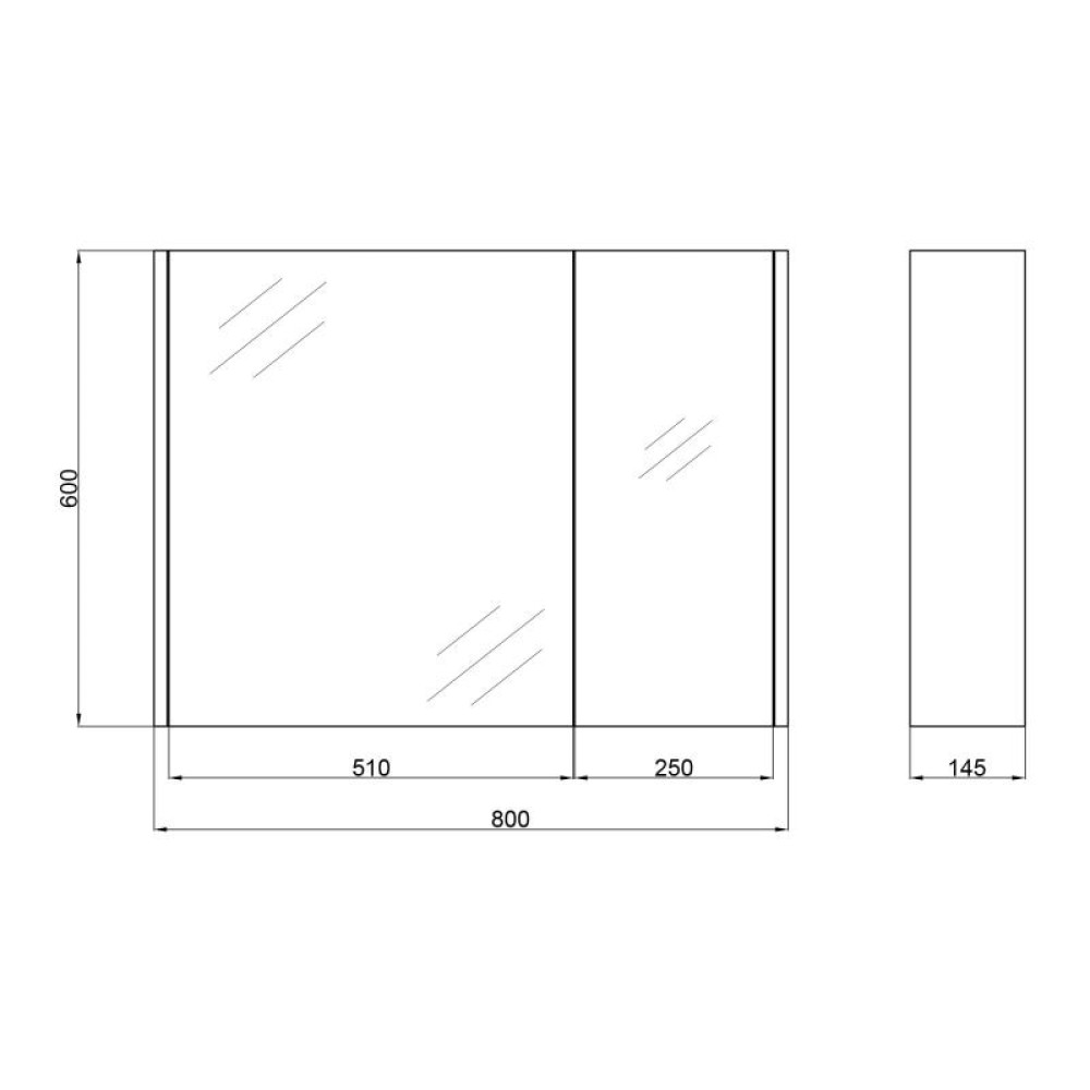Дзеркальна шафа підвісна Qtap Scorpio  800х600х145 GRAPHITE QT1477ZP802G