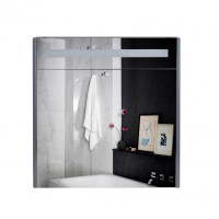 Дзеркальна шафа підвісна Qtap Robin 700х730х145 Graphite з LED-підсвіткою QT1377ZP7002G
