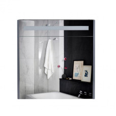 Дзеркальна шафа підвісна Qtap Robin 700х730х145 Graphite з LED-підсвіткою QT1377ZP7002G